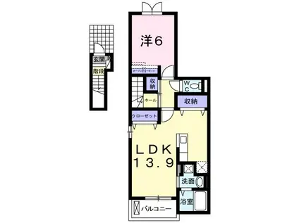 ベルコリーヌII(1LDK/2階)の間取り写真