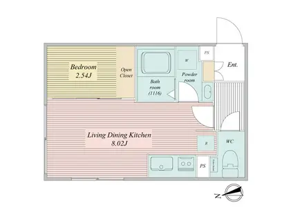 LIVEFLAT馬込(1LDK/2階)の間取り写真