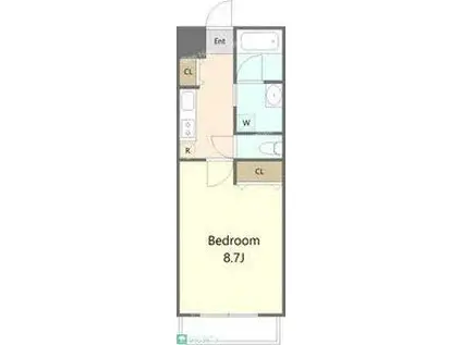 CENT FORCE HAKUUN(1K/1階)の間取り写真