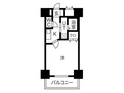 ABCサクラガーデン(1K/7階)の間取り写真