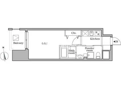 レジディア蒲田II(1K/11階)の間取り写真