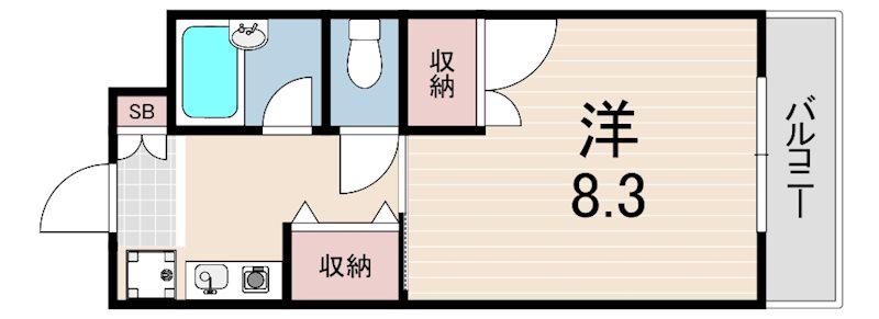 ROYALE離宮西宮(1K/1階)の間取り写真