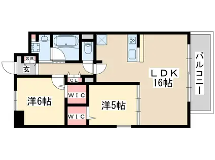 ウェリナ江坂(2LDK/5階)の間取り写真