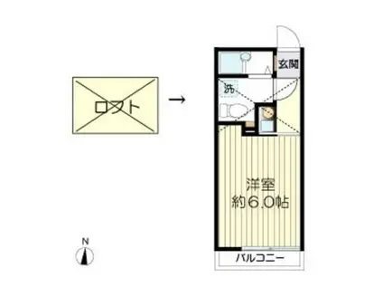 マ・ピエス生田7-B棟(1K/2階)の間取り写真