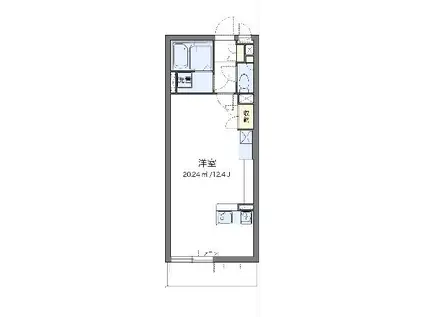 クレイノル ボヌール白岡(ワンルーム/1階)の間取り写真