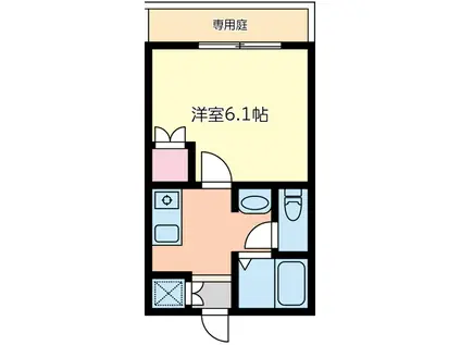 ロティスコート富士見台(1K/1階)の間取り写真