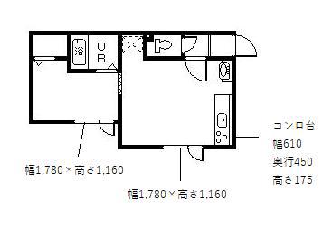 リアルホーム住吉 B棟(1LDK/1階)の間取り写真