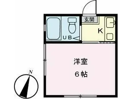 サクラオカ・アサー(1K/1階)の間取り写真