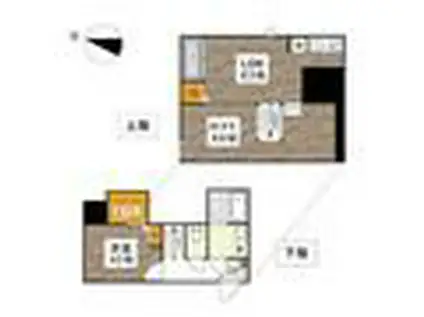 熊本県菊池郡大津町大津(1LDK/1階)の間取り写真