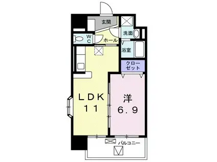 タイガルデン(1LDK/6階)の間取り写真