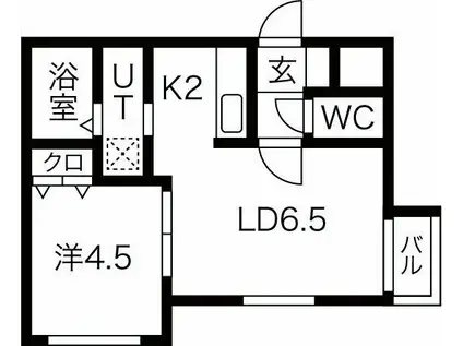 エンジェリックプレイス福住(1LDK/4階)の間取り写真