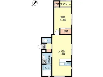 ハウスレトリバー(1LDK/2階)の間取り写真