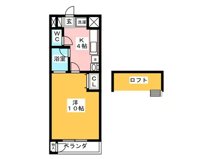 MINOYAマンション(1K/4階)の間取り写真