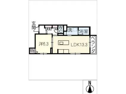 エクラージュ吹上(1LDK/2階)の間取り写真