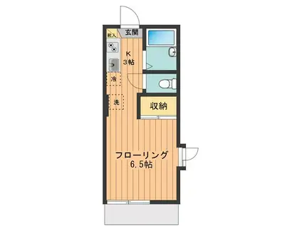 シングルT(1K/1階)の間取り写真