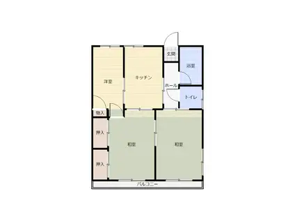 宮林コーポ(3DK/2階)の間取り写真