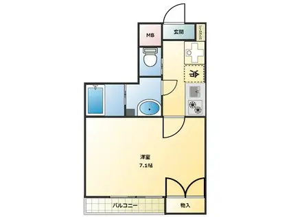 FUSION練馬桜台(1K/4階)の間取り写真