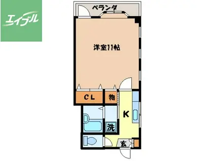 リバ-ガーデン(1K/4階)の間取り写真