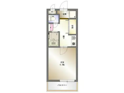 エドスプリングス西館(ワンルーム/1階)の間取り写真