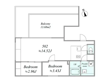 TRIAS154(2LDK/5階)の間取り写真