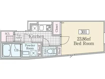 REVE RESIDENCE 杉並和田(1K/3階)の間取り写真