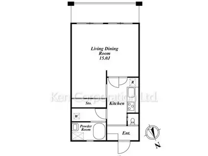 秀和青南レジデンス(1K/6階)の間取り写真