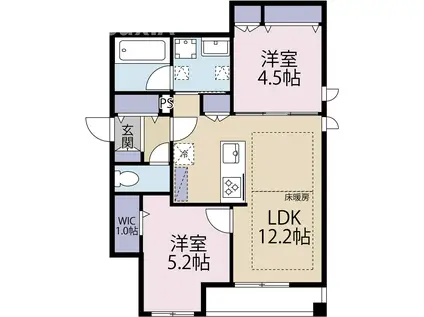 下馬4丁目メゾン(2LDK/1階)の間取り写真