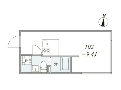 TRIAS144(1DK/1階)の間取り写真
