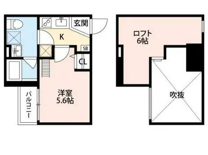 ベイルート(1K/2階)の間取り写真