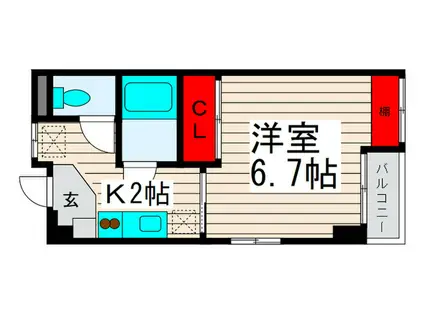 エクセル西新井(1K/3階)の間取り写真