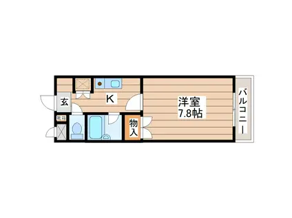 第二サンハイツ通町(1K/6階)の間取り写真