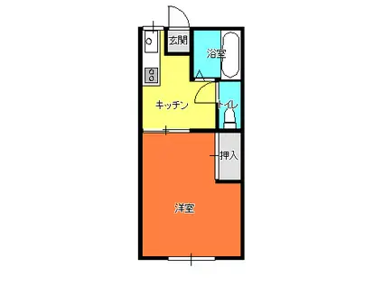 コーポ・ふれんど(ワンルーム/2階)の間取り写真