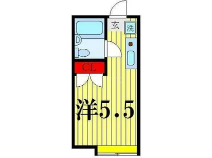 ソフィア佐野A(ワンルーム/2階)の間取り写真