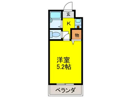 渡邉ハイツ77(1K/2階)の間取り写真