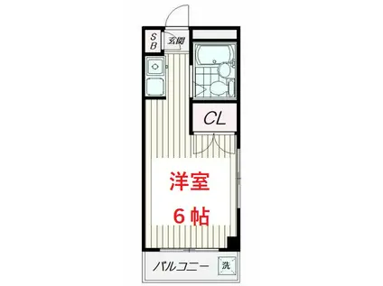 ドミールコージ(ワンルーム/2階)の間取り写真