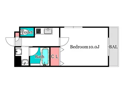 TYC南方(1K/2階)の間取り写真