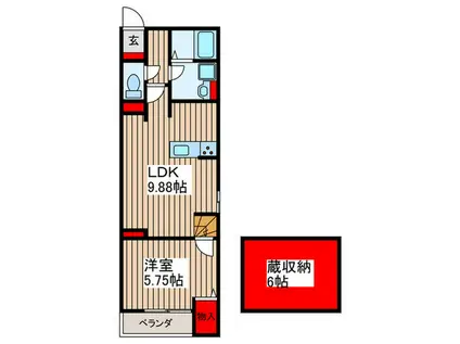WILLOWS神明(1LDK/1階)の間取り写真