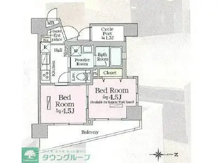 ティモーネ羽田エアポート(2K/7階)の間取り写真