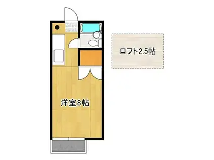 メイプルハウス武田(ワンルーム/2階)の間取り写真