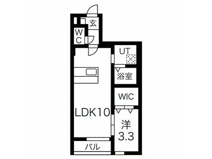 ビューテラスT(1LDK/1階)の間取り写真