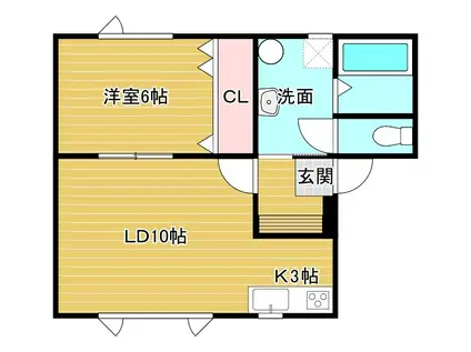 メゾン三寶VI(1LDK/1階)の間取り写真