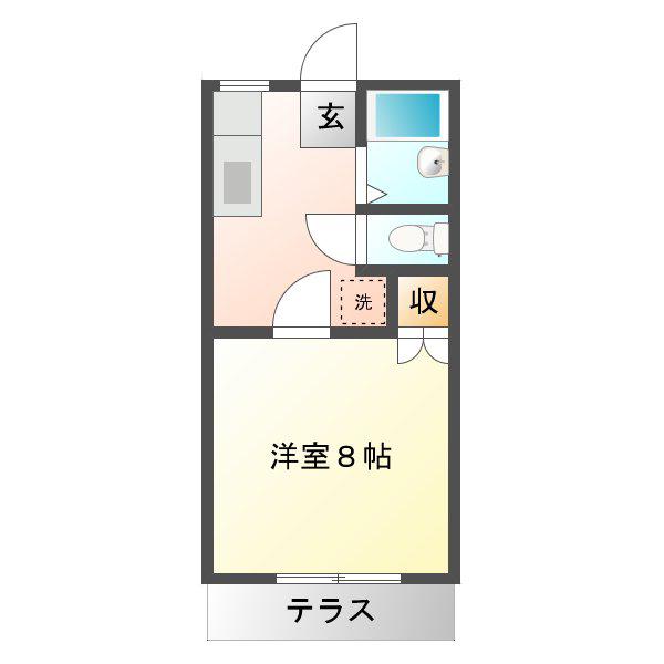 シーサイドフジ(1DK/1階)の間取り写真