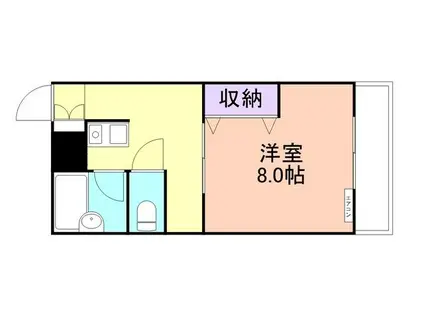 ブルーハイツ塩屋(1K/3階)の間取り写真