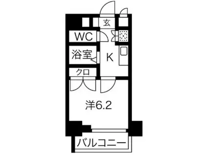 スパシエ レジデンス1ST(1K/3階)の間取り写真
