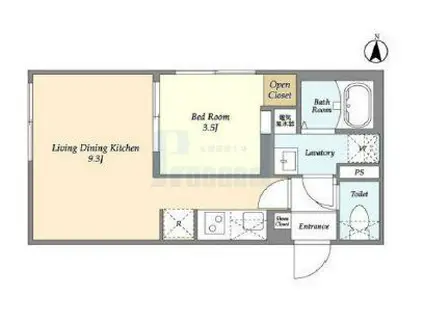 CASA GRAZIE 池袋(1LDK/3階)の間取り写真