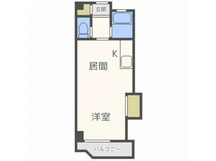 円山北町ハイム(1DK/2階)の間取り写真