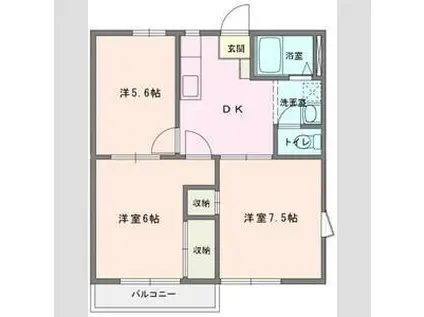 サニータウンA(3DK/2階)の間取り写真