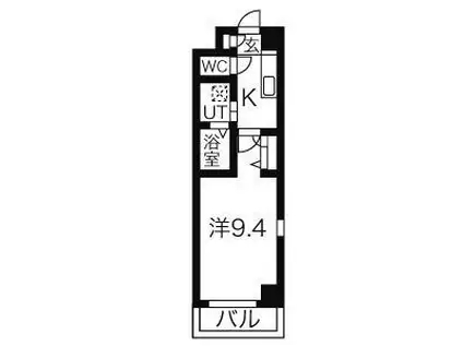 ホワイトクレスト(1K/6階)の間取り写真