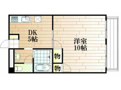 ウエルライフマンションエイブル(1DK/7階)の間取り写真