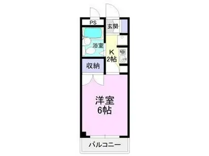 ヒルズ喜多山(1K/4階)の間取り写真